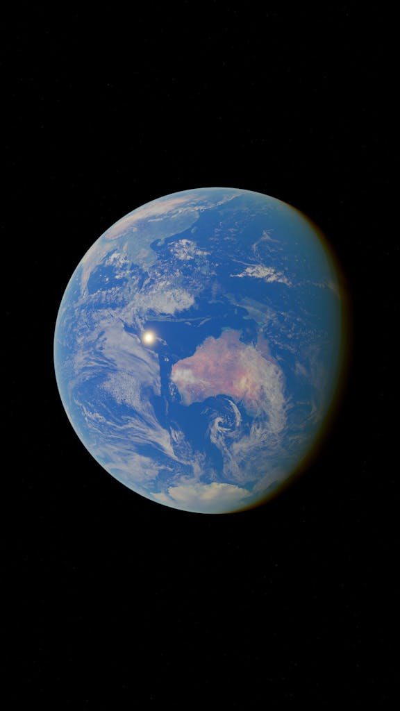 A breathtaking view of planet Earth with its vivid blue oceans captured from space.