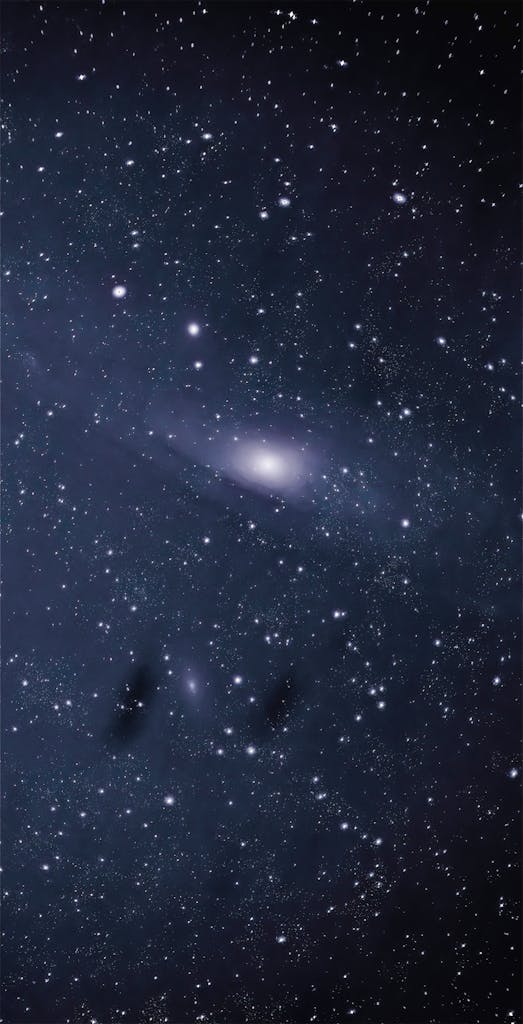 Captivating night sky featuring the Andromeda Galaxy and countless stars sparkling in space.